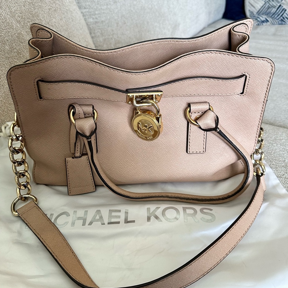 Michael Kors Tan Satchel with Gold Hardware